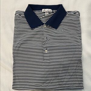 Peter Millar Navy and White Striped Polo Shirt